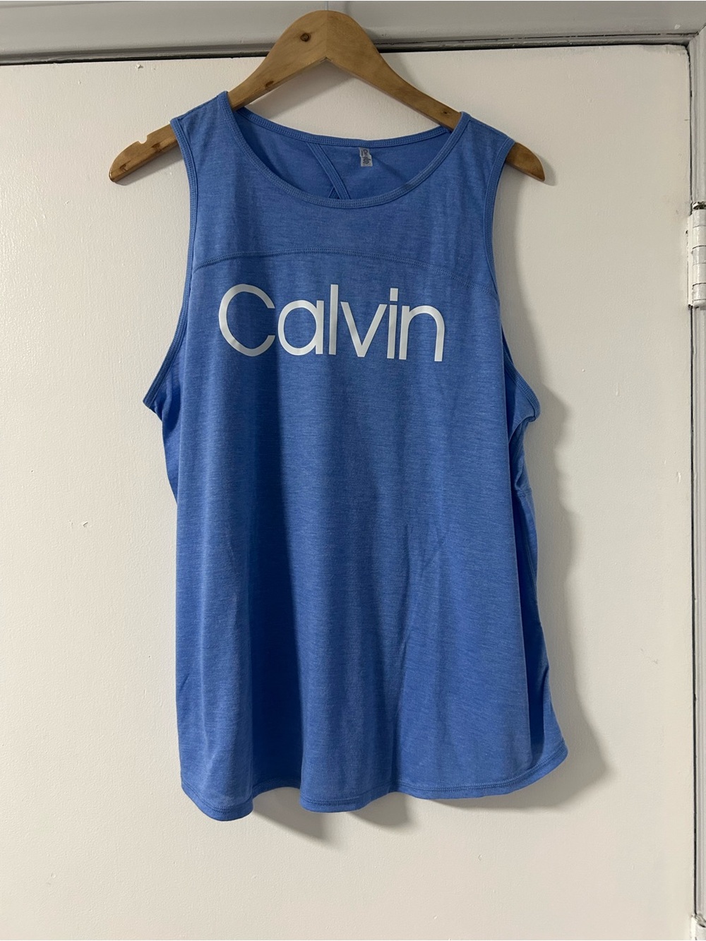 Calvin Klein Performance Logo Keyhole-Back Tank Top Blue XXL